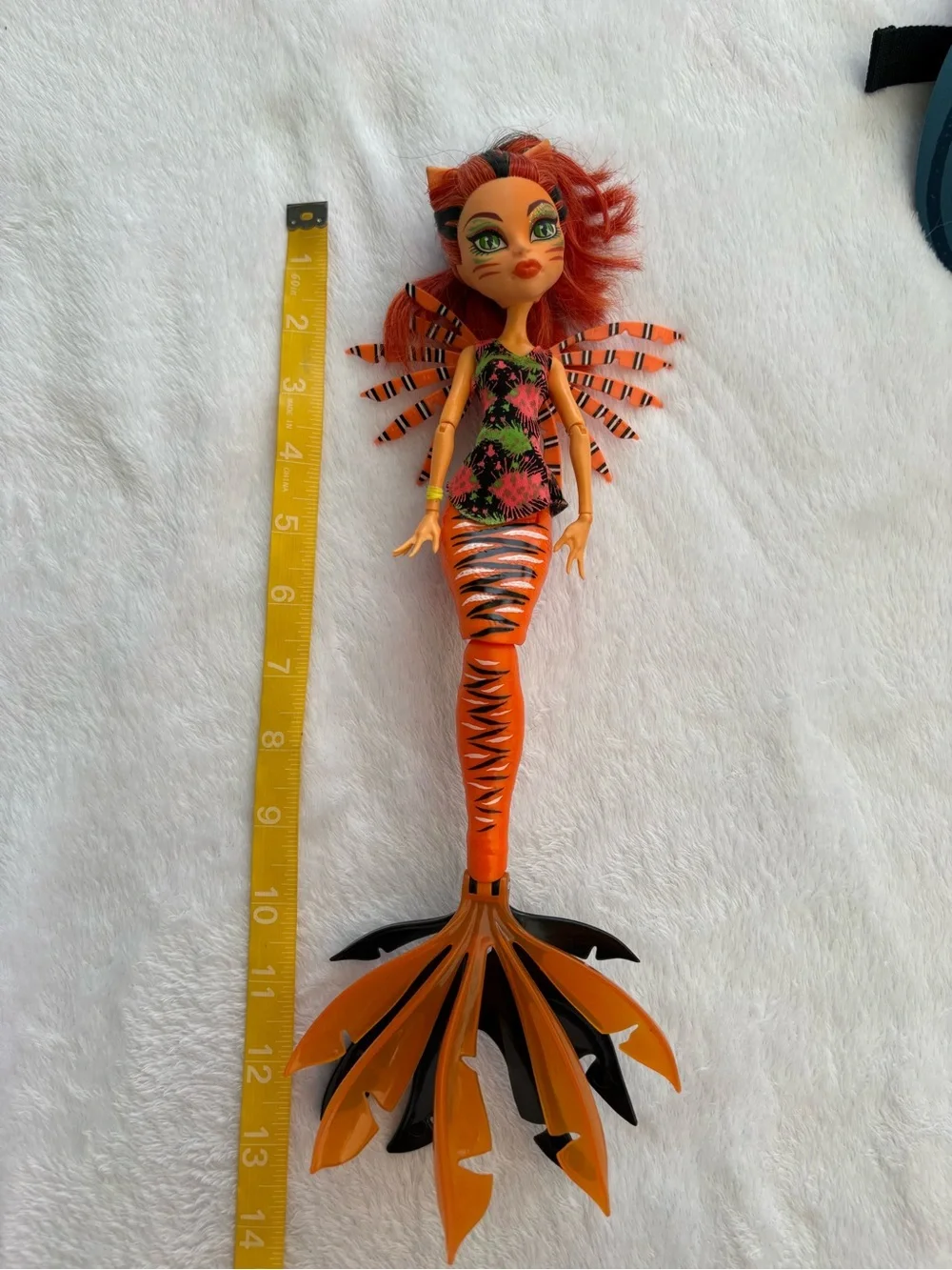 Monster High Glowsome Ghoulfish Orange Tiger-Striped Mermaid Doll Collection